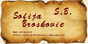 Sofija Brošković vizit kartica